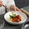Ceramic Deep Plate with Jumping Knife Pattern